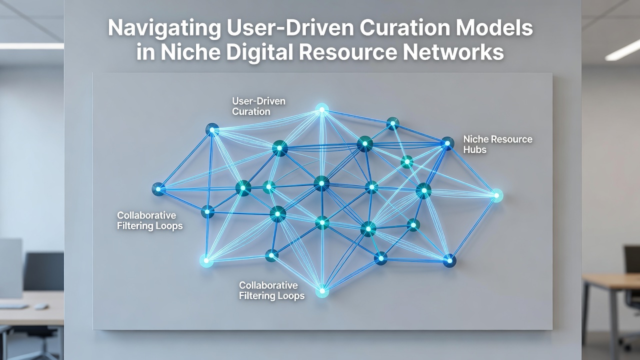 Screenshot-style view of a niche digital resource network interface showing user curation tools adn community voting panels